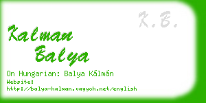 kalman balya business card