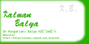 kalman balya business card